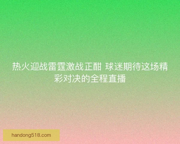 热火迎战雷霆激战正酣 球迷期待这场精彩对决的全程直播